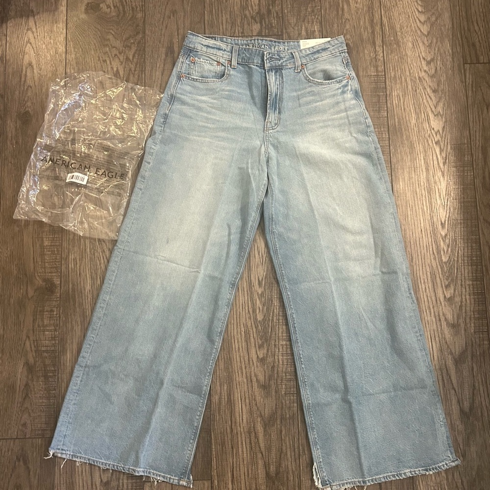 American Eagle Outfitters Blue Flare Wide Leg Jeans